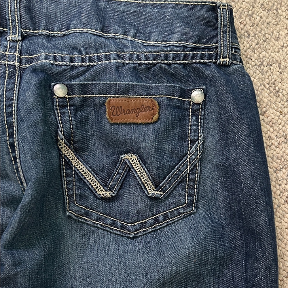 Wrangler Womens Dark Blue Flare Jeans